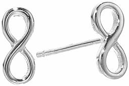 Women's Infinity Stud Earrings, Sterling Silver, One Size