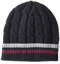 Goodthreads Soft Cotton Cable Knit Beanie skull-caps, schwarz, One Size