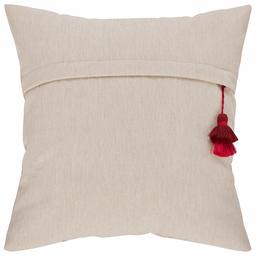 Amazon Brand – Stone & Beam Casual Tassel Throw Pillow - 17 x 17 Inch, Twine