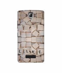 Amazon Brand - Solimo Designer Like On Wooden Block 3D Printed Hard Back Case Mobile Cover for Lenovo A2010