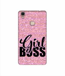 Amazon Brand - Solimo Designer Girl Boss On Pink Sparkle 3D Printed Hard Back Case Mobile Cover for Vivo V3 Max