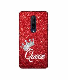 Amazon Brand - Solimo Designer Queen On Red Glitter 3D Printed Hard Back Case Mobile Cover for OnePlus 7 Pro