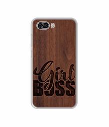 Amazon Brand - Solimo Designer Girl Boss On Wood UV Printed Soft Back Case Mobile Cover for InFocus Turbo 5 Plus