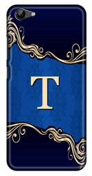 Amazon Brand - Solimo Designer Blue Pattern Alphabet-T 3D Printed Hard Back Case Mobile Cover for Vivo Y71