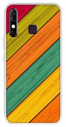 Amazon Brand - Solimo Designer Multicolor Slant Wooden Pattern Printed Soft Back Case Mobile Cover for Infinix Hot 8