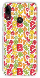 Amazon Brand - Solimo Designer Multicolor Alphabet Pattern Design Printed Soft Back Case Mobile Cover for Motorola Moto E6s / Motorola Moto E6 Plus