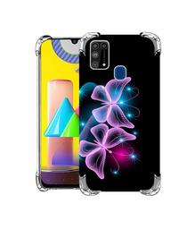 Amazon Brand - Solimo Designer Butterflies Neon Light UV Printed Soft Back Case Mobile Cover for Samsung Galaxy M31