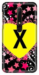 Amazon Brand - Solimo Designer Heart Pattern Alphabet-X 3D Printed Hard Back Case Mobile Cover for Nokia 6 (2018)