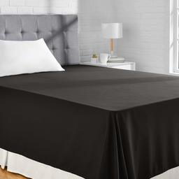 AmazonBasics Microfiber Flat Sheet, 180 x 260 + 10 cm - Black