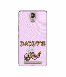 Amazon Brand - Solimo Designer Daddy's Girl in Glitter Pattern 3D Printed Hard Back Case Mobile Cover for Gionee Marathon M5 Plus