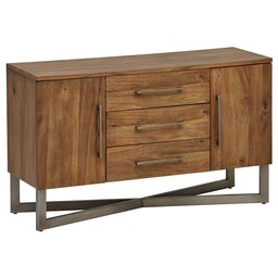 Amazon Brand – Stone & Beam Hughes Modern Casual Wood Buffet Bar, Cabinet Credenza, Brown