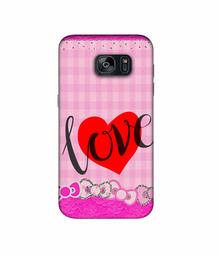 Amazon Brand - Solimo Designer Love Print On Cloth Pattern 3D Printed Hard Back Case Mobile Cover for Samsung Galaxy S7 Edge