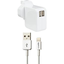 AmazonBasics Dual Port USB Wall Charger - White-UK