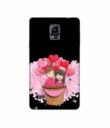 Amazon Brand - Solimo Designer Boy and Girl 3D Printed Hard Back Case Mobile Cover for Samsung Galaxy Note 4