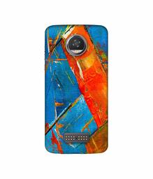 Amazon Brand - Solimo Designer Sky Blue and Orange Canvas 3D Printed Hard Back Case Mobile Cover for Moto Z2 Play