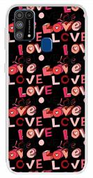 Amazon Brand - Solimo Designer Multicolor Poster Love Black Pattern Design Printed Soft Back Case Mobile Cover for Samsung Galaxy M31