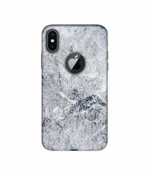 Amazon Brand - Solimo Designer Grayish Marble 3D Printed Hard Back Case Mobile Cover for Apple iPhone X (Logo Cut)