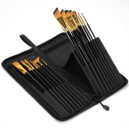 Eono 15 Pcs Paint Brush Set with a Paint Brush Holder