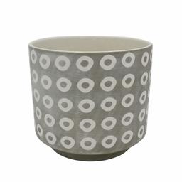 Amazon Brand – Rivet Rustic Circle-Patterned Stoneware Planter, 6.3