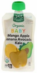 365 by Whole Foods Market, Organic Baby Food, Mango Apple Banana Avocado Kale, 4 Ounce