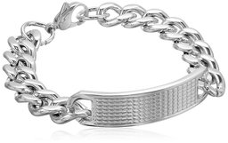 Men's Stainless Steel ID Cuban Bracelet, 9