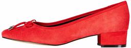 Amazon Brand - find. Mini Heel Leather Ballet Closed-Toe Pumps, Red, US 10