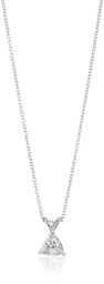 Platinum-Plated Sterling Silver Trillion-Shape Solitaire Pendant Neckalce made with Swarovski Zirconia, 16