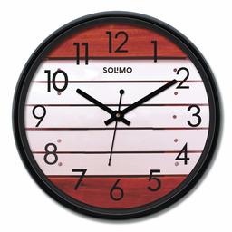 Amazon Brand - Solimo 12-inch Wall Clock - Woodstock (Silent Movement)