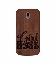 Amazon Brand - Solimo Designer Girl Boss On Wood 3D Printed Hard Back Case Mobile Cover for Nokia 1