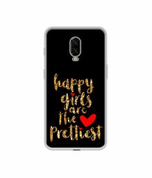 Amazon Brand - Solimo Designer Happy Girls are The Prettiest UV Printed Soft Back Case Mobile Cover for OnePlus 6T