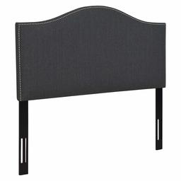 Amazon Brand – Ravenna Home Upholstered Headboard with Nailhead Trim, Queen, 61.8