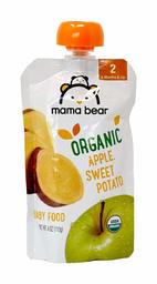 Amazon Brand - Mama Bear Organic Baby Food Pouch, Stage 2, Apple Sweet Potato, 4 Ounce Pouch