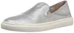 206 Collective Amazon Brand Cooper Zapatilla de Moda Perforada para Mujer, Piel Perforado Plateado/metálico, 10.5