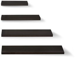 Amazon Brand - Solimo Floating Wall Shelf, Set of 4 (Matte Finish, Wenge)