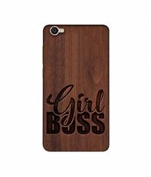 Amazon Brand - Solimo Designer Girl Boss On Wood 3D Printed Hard Back Case Mobile Cover for Vivo Y55L