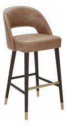 Amazon Brand – Rivet Whit Contemporary Leather Bar Stool with Gold Accents, 41