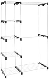 AmazonBasics Double Rod Freestanding Closet - White