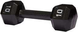 AmazonBasics Quality Solid Cast-Iron Construction Dumbbell, 10 LB