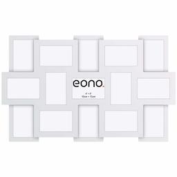 Eono by Amazon - 10x15 cm Collage Picture Frame with High Definition Glass Display 15-Opening Family Multi Photos Frames for Wall Hanging White