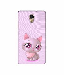 Amazon Brand - Solimo Designer Cute Pink Cat 3D Printed Hard Back Case Mobile Cover for Lenovo P2