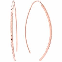 Amazon Collection Women's Diamond-Cut Hardwire Threader Drop Earrings