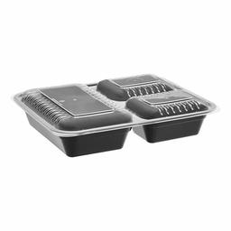 AmazonBasics 3 Compartment Meal Prep Containers - BPA Free, Microwave/Dishwasher/Freezer Safe, 36 ounces, 20-Pack