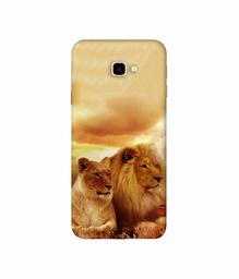 Amazon Brand - Solimo Designer Lion with Lioness 3D Printed Hard Back Case Mobile Cover for Samsung Galaxy J4 Plus