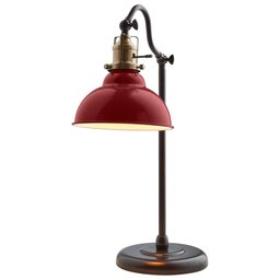 Stone & Beam Walters Vintage Task Table Desk Lamp With LED Light Bulb And USB Port - 7.6 x 10 x 19.9 Inches, Red