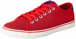 Amazon Brand - Symbol Men's Red Polyester Sneakers-8 (AZ-YS-198 B)