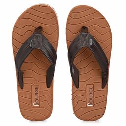 Bourge Men's Canton-31 Tan Flip Flops-6 UK (40 EU) (7 US) (Canton-31-06)