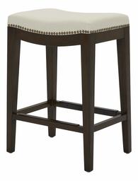 Amazon Brand – Stone & Beam Elden Nailhead-Trim Saddle Kitchen Counter Height Backless Stool, 26