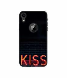 Amazon Brand - Solimo Designer Kiss 3D Printed Hard Back Case Mobile Cover for Apple iPhone XR (Logo Cut)