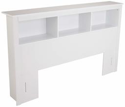 AmazonBasics Functional Bookcase Storage Headboard - Queen, White