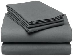 Pinzon 190-Gram Velvet Flannel King Sheet Set, Charcoal